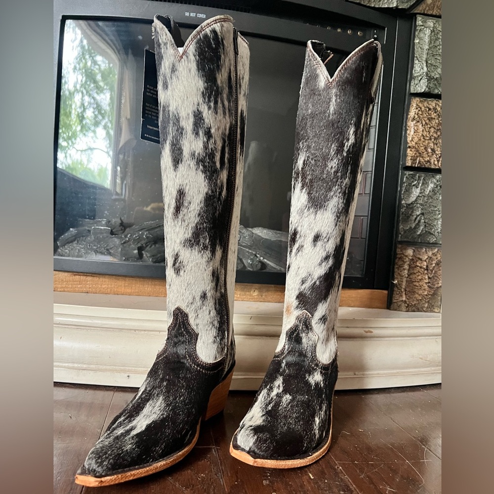 Liberty Black Cowhide Boots - Picture 1 of 8